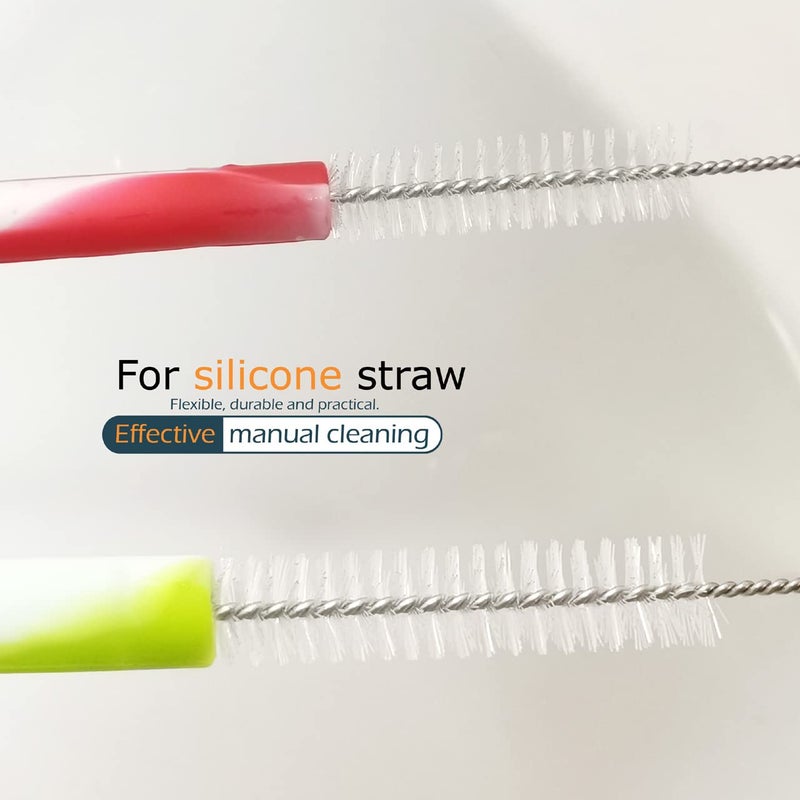 GFDesign Drinking Straw Cleaning Brushes Set 12"" Extra Long 12mm Extra Wide Pipe Tube Cleaner Nylon Bristles Stainless Steel Handle - 12"" x 1/2"" (12mm) - Set of 4 - Image 3